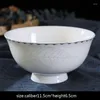 Bowls 4.5 Inch Jingdezhen Ceramic Rice Bowl White Porcelain Soup Home Dinnerware Ramen Small Container Tableware Crafts