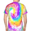 Herrar t skjortor 3d tryckta män t-shirt cool spiral färgglad tie färgämne skjorta mode kort ärm streetwear o nacktoppar tee tee