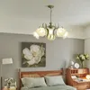 Pendant Lamps French Pastoral Living Room Chandelier Modern Creative Orchid Of The Valley Glass Retro Dining Bedroom Lighting