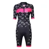 Tävlingssatser 2023 Kvinnor Triathlon Suit Flower Black Tri Coverall Clothing Breattable Mountain Bike Mtb Road Cycling Jersey