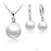 Ohrringe Halskette 2021 Top Qualität Echte Süßwasser Perle Schmuck Set Frauen Natürliche Sets 925 Sterling Silber Mädchen Geburtstag Geschenk Drop d Dhja9