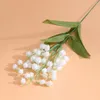 Decorative Flowers 3pcs White Lily Of The Valley Fake Green Leaves Artificial Plastic Flower Small Fresh Bouquet Home Garden Wedding