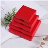 1.5cm Thin Chinese Red Cardboard Jewelry Boxes Sponge Filled Cardboard Paper Jewelry Box Gift Cases Bulk for Wedding Christmas Engagement Anniversary