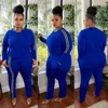 Tracksuits Plus size dames sets lange mouwstrip shirts en broek 2023 herfst tweedelige mode vrouwelijke club groothandel kleding