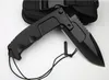 Sonderangebot ER Survival Taktisches Klappmesser N690 Drop Point Black Blade 6061-T6 Griffmesser mit Nylontasche