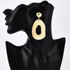 Orecchini a cerchio placcati in oro color cerchio liscio grande per le donne Lady Fashion Charm regalo di gioielli da sposa di alta qualità