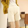 Women s Pants s Cashmere Shorts Casual Wide leg with Pockets Knitted High waisted Leggings 100 Pure Wool Outer Wear Straight Short 230105