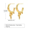 Hoop Earrings Dripping Half Circle Earring For Women Stainless Steel Statement Melting Geometric Jewelry