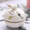 Lagringsflaskor Mini-Gold-Tracing Pot Chinese-Style Ceramic Screw Cap Gourd Tea kan hålla flytande potten.