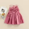 Robes de fille Boiiwant 6-24M robe de princesse bébé 3D Rose fleur décor fête de mariage Tutu pour les filles soirée d'été