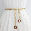 Belts Elegant Ladies Metal Waist Chain Adjustable Thin Dress Belt Pearl Decorative Skirt Clothess Accessories