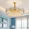 Chandeliers Modern Crystal Chandelier Lighting Gold Round Lustre Led For Living Room Rectangle Kitchen Island Fixtures