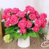 Decorative Flowers 1 Bouquet 8 Head Large Flower Artificial Hydrangea Chrysanthemum Ball Wedding Decoration Silk Fake DIY Home Table Decor