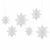 Juldekorationer 3D Artificial Snowflakes Paper Garland Festival Party Supplies For Home Wedding Birthday V1T7