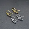 Hoop Earrings High Quality Non Oxidizing Real Gold Plated CZ Paved Fish Wire Earring For Diy Jewelry