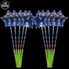 Diğer dekoratif çıkartmalar 10 set LED Işık Up Bobo Balonlar Stick 3 Seviye Yanıp String Lights 20 '' Yuvarlak Kalp Yıldızı Unicorn Kabarcık 230105