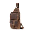 Taille Taschen Männer Dicke Crazy Horse Leder Vintage Crossbody Brust Sling Design Reise Eine Schulter Daypack Für Männliche 1315 230106