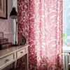 Tenda Tende stampate rosse Tende floreali per finestre Cotone Lino Cucina Decorazioni tradizionali cinesi Soggiorno Camera da letto