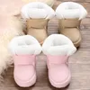 Första Walkers Winter Warm Born Toddler Boots 1 år baby flickor pojkar skor mjuk päls snö 0-18m