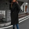 Wełniane mieszanki kobiety Faux Fur długie płaszcze 2023 jesień zima miękka ciepła pluszowa zagęszcza misia Jułki Stylowe eleganckie eleganckie luźne wierzchołek