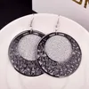 Backs Earrings Dangle Long Clip Punk Exaggeration Scrub No Pierced For Women Wholesale Big Round Fashion Bijouterie