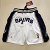 San Antonio''spurs''shorts Mens Throwback Basketball Shorts Pocket Basketball Jersey Tim Duncan 50 David Robinson 1