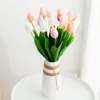 Decorative Flowers 5 Pieces Artificial Flower Fabric Tulip Wedding Bridal Bouquet Christmas Party Vase Decoration Home Table Arrangement