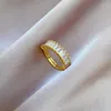 Wedding Rings OIMG Stainless Steel Gold Plated 2023 Romantic Pink Zirconia Luxury Ring Jewelry For Women Trendy Engagement
