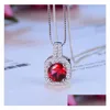 Pendentif Colliers Mode Simple Bijoux 925 Sterling Sier Coupe Ronde 5A Cubique Zircone Cz Partie Clavicule Chaîne Diamant Femmes Mignon Ne Dhp9J