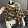 Lenços de inverno caxemira lenço mulheres projetam pashmina cobertor de luxo xale feminino envolve barba grossa pescoço