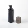 黒いプラスチック製フォームポンプボトルbpa無料透明ブラックカバーを泡立てて石鹸ムースのためのカバー