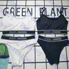 Femmes Sling Sous-Vêtements Maillot De Bain Lettre Imprimer Bikini Pour Femmes Sports Stretch Maillot De Bain Deux Couleurs