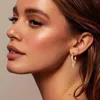 Hoop Earrings Women's Chic Irregular Huggie Dainty Stainless Steel Dangle Ear Chains Waterproof C Shaped Jewelry