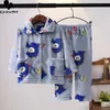 Pajamas Kids Boys Girls Autumn Winter Soft Flannel Sets Cartoon Long Sleeve Lapel Tops with Pants Pyjamas Sleepwear Clothing 230106