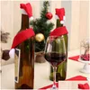 Christmas Decorations 2Pcs/Set Hat Wrap Scarf Wine Bottle Er Year Party Bottles Dinner Table Decor Household Xmas Decoration Vtm Dro Dhalu