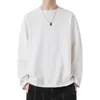 Men's T-Shirts Solid Japanese Casual Long Sleeve T-shirt Cotton Round Neck Undercoat 230106