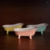 Plates Creative Candy Color Bathtub Ceramic Nordic Home Furnishings Trinets Soap Storage Modeling Dessert Fruit Dish