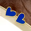 Hoop Earrings 2023 Est Fashion Stainless Steel Gold Color Blue Heart Ears Earring Simple Atmosphere Titanium Gift For Woman Jewelry