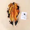 Scarves 90CM Square Scarf Women Floral Print Foulards Hijab Bandana Lady Neckerchief Silk Wraps Small Headband Female Bow Ties