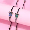 Link Bracelets Lovecryst 2Pcs/set Cartoon Alloy Small Tortoise Friend Bracelet BFF Friendship Jewelry Gifts For Kids