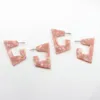 Brincos de argolas de acetato de acetato simples irregularidade geométrica rosa para mulheres itens a granel Eareing por atacado Fazendo kits