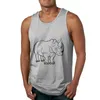 Erkek Tank Tops Afrika Rhino kollu TOP T-shirt Sıradan Spor Salonu Yelek Tee