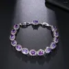 Bangle Hermosa Fashion High Quality OvalAmethyst Jewelry Bracelet 7'' For Woman/Lady HS0122B