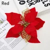 Decoratieve bloemen Kerstcadeau Party Supplies Decor Kerstmis Boomdecoraties Fake Flower Artificial Glitter Poinsettia