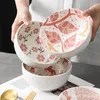 Servis uppsättningar japansk stil 900 ml hushåll keramisk risskål Stor snabb nudlar sovsal lamian sopp sallad