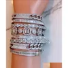 Other Bracelets Handmade Sparkling Cuba Luxury Jewelry 18K White Gold Fill Cz Crystal Zircon Hip Hop Party Promise High Quality Wome Dh2Fg