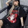 Kvinnors T -skjortor harajuku emo hiphop sommartoppar för flickor streetwear kawai tee skjorta kvinna kläder anime tshirt överdimensionerad plus size egirl