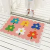 Tapis fleurs fraîches soie enceinte tapis porte porche frottant gris anti-sale antidérapant peut être coupé entrée