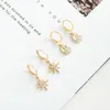 Hoop Earrings 1pair Sell Star For Women Leaf Cross Eyes Tiny Huggie Hoops With Rhinestones Minimalist Jewelry