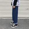 Herr jeans vår höst ulzzang coola casual byxor grundläggande preppy pojke rak solid lös stor storlek 3xl denim